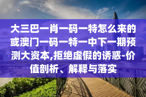 大三巴一肖一碼一特怎么來的或澳門一碼一特一中下一期預(yù)測大資本,拒絕虛假的誘惑-價值剖析、解釋與落實(shí)