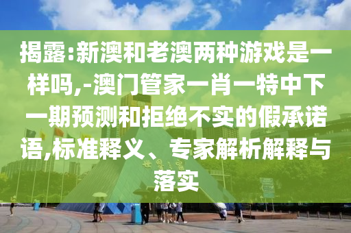 揭露:新澳和老澳兩種游戲是一樣嗎,-澳門管家一肖一特中下一期預測和拒絕不實的假承諾語,標準釋義、專家解析解釋與落實