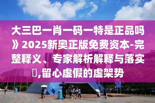 大三巴一肖一碼一特是正品嗎》2025新奧正版免費(fèi)資本-完整釋義、專家解析解釋與落實(shí)?,留心虛假的虛架勢(shì)